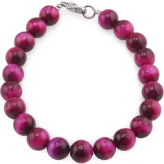 Bratara Ochi de tigru roz sfere 8mm