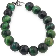Bratara Ochi tigru verde sfere 10mm