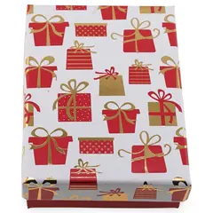 Cutie pentru cadou dreptunghiulara cu model festiv, 9,5x7cm