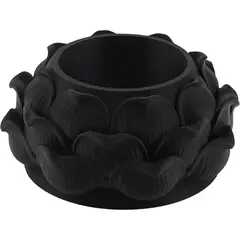 Decoratiune / Suport pentru cristale, model floare de lotus, negru - 4,5cm