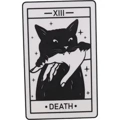 Decoratiune tip carte de tarot DEATH, 20cm - alb cu negru
