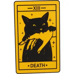 Decoratiune tip carte de tarot DEATH, 20cm - galben cu negru
