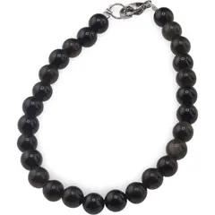 Bratara Obsidian auriu sfere 6mm