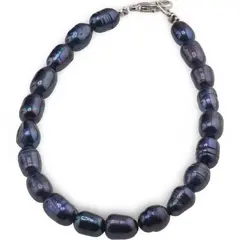 Bratara Perle de cultura albastre lunguiete 6-8mm