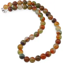 Colier Agat galben cu verde sfere 10mm