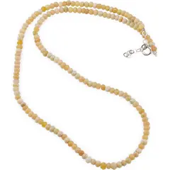 Colier Jad galben discuri fatetate 3-4mm si argint 925