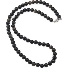 Colier Obsidian auriu sfere 6mm