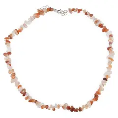 Colier pietre neuniforme Carneol si Cristal de stanca, 6-8mm