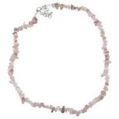 Colier pietre neuniforme Cuart roz cu Agat, 6-8mm