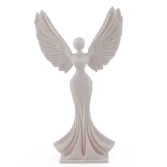 Decoratiune Inger model minimalist, alb - 20cm