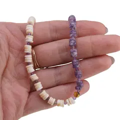 Set colier si bratara Opal si Lepidolit rondele 5mm, Ametist sfere fatetate 2mm si Hematit auriu