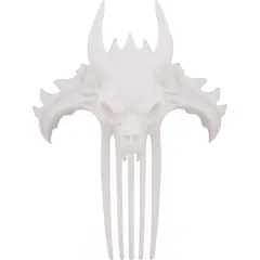 Accesoriu ac de par model craniu de cratura cu coarne, 11cm - alb