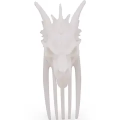 Accesoriu ac de par model craniu de dragon, 11cm - alb