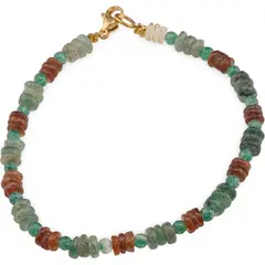 Bratara Granat Hessonit si Aventurin rondele 5mm, Aventurin sfere 4mm