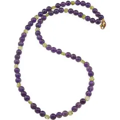 Colier Ametist sfere 6mm si Peridot banuti 4-5mm