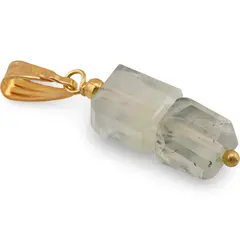 Pandantiv Prehnit fatetat 6-8mm cu metal auriu