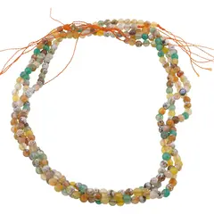 Sirag Agat galben cu verde patat sfere fatetate 4mm, 35-36cm