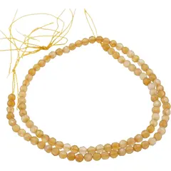 Sirag Agat galben sfere fatetate 4mm, 38cm