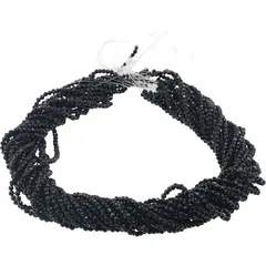 Sirag Zirconiu (sticla) negru sfere fatetate 3mm, 38-39cm