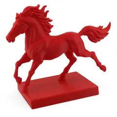 Statueta feng shui Calul de foc cu baza patrata, 15cm