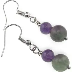 Cercei cu agatatoare Fluorit sfere, 6-8mm