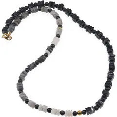 Colier Cuart turmalinat rondele 5mm, Turmalina patratele 5mm si sfere 4mm, Hematit auriu