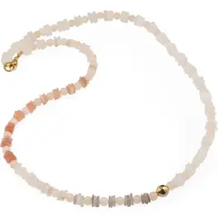 Colier Piatra lunii mix patratele 5mm, sfere 4mm si Hematit auriu