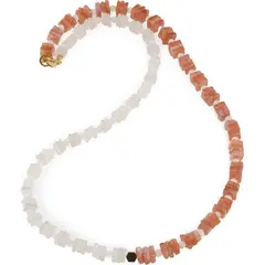 Colier Piatra soarelui si Piatra lunii patratele 5-6mm, Piatra lunii sfere 3mm si Hematit auriu