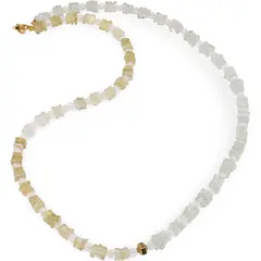 Colier Prehnit si Citrin patratele 5mm, Cristal de stanca sfere 4mm si Hematit auriu