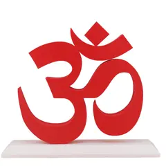 Decoratiune feng shui cu simbolul OM, rosu - 22cm