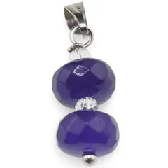 Pandantiv Agat mov discuri fatetate 8mm si Zirconiu sfere fatetate 3mm