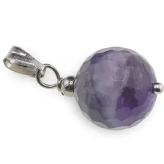 Pandantiv Ametist sfere fatetate, 12mm