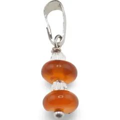 Pandantiv Carneol rondele 6mm si Zirconiu sfere fatetate 3mm