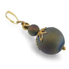 Pandantiv Cuart Titan Aura sfere 6-15mm cu flori aurii