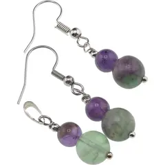 Set cercei si pandantiv Fluorit sfere, 6-8mm