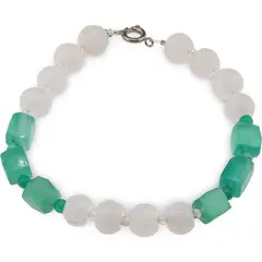 Bratara Cuart alb, Onix verde si Cristal de stanca