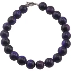 Bratara Ochi de tigru mov sfere 8mm