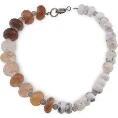 Bratara Opal dendritic si Cuart tangerin discuri fatetate 6-9mm si Labradorit sfere 3mm