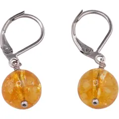 Cercei Citrin sfere 10mm