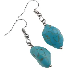 Cercei cu agatatoare Turcoaz neuniform, 12-16mm