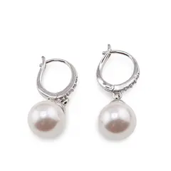 Cercei din Inox cu Perla si zirconiu