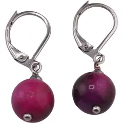 Cercei Ochi de tigru roz sfere 10mm