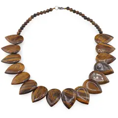 Colier Ochi de tigru picaturi mari, 32mm