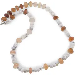 Colier Opal dendritic si Cuart tangerin discuri fatetate 6-9mm si Labradorit sfere 3mm