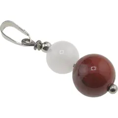 Pandantiv Cuart roz si Jasp rosu sfere, 6-8mm