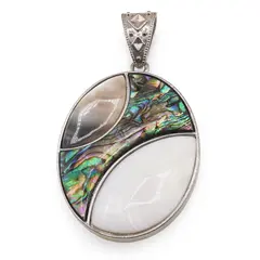Pandantiv Sidef alb, Sidef gri si Scoica Abalone oval