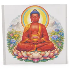 Abtibild sticker Feng Shui cu Amitabha Buddha pe lotus