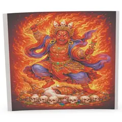 Abtibild sticker Feng Shui cu Dorje Drolo in flacari divine