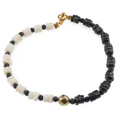 Bratara Coral si Turmalina neagra discuri 4-5mm, Turmalina neagra sfere fatetate 3mm si Hematit fatetat 6mm