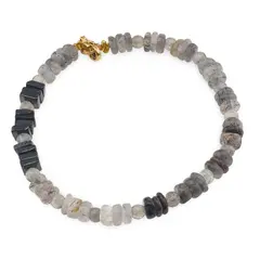 Bratara Cuart turmalinat rondele 5-6mm, Labradorit sfere 4mm si Turmalina patratele 5mm